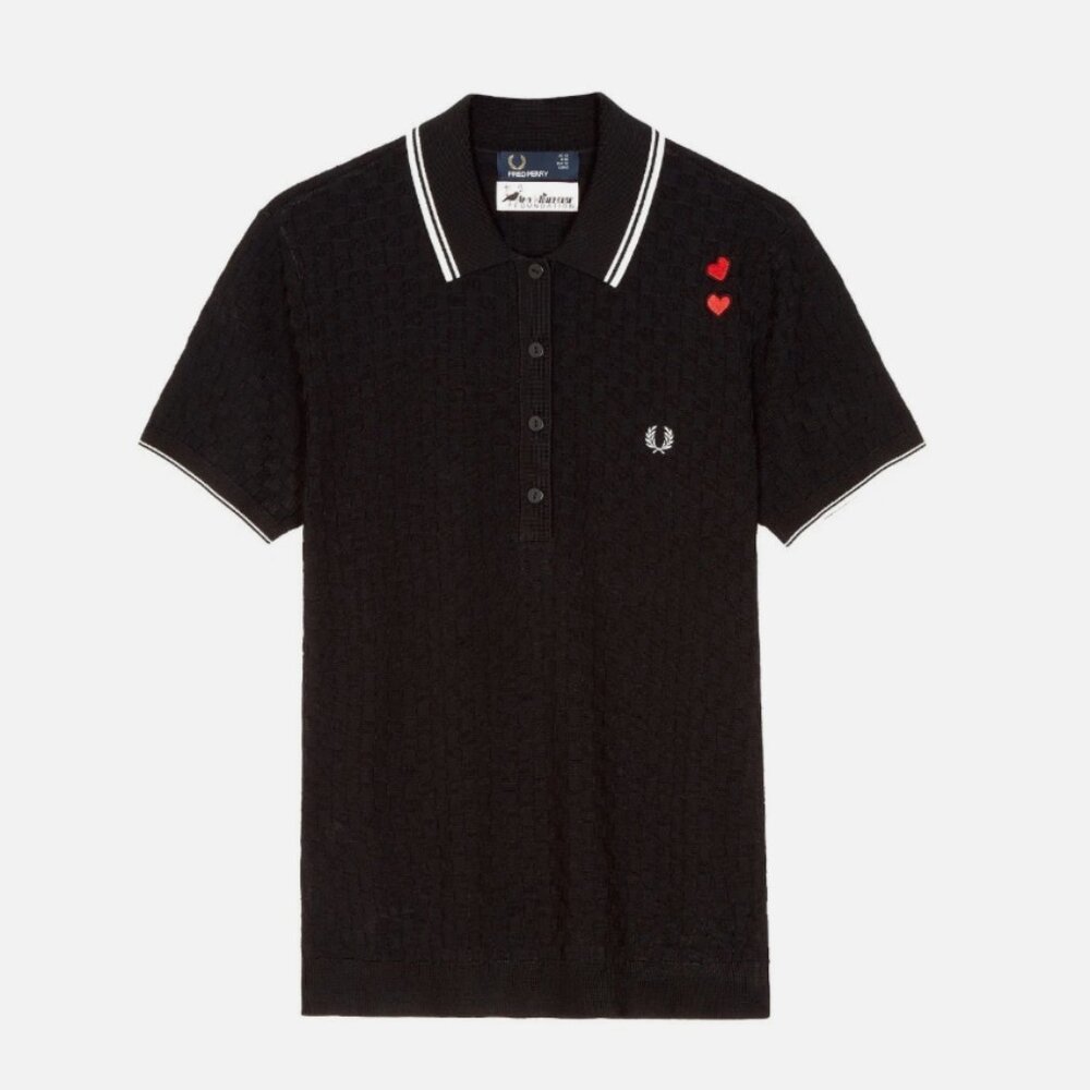 NWT Fred Perry Amy Winehouse Twin Dipped Black Shirt